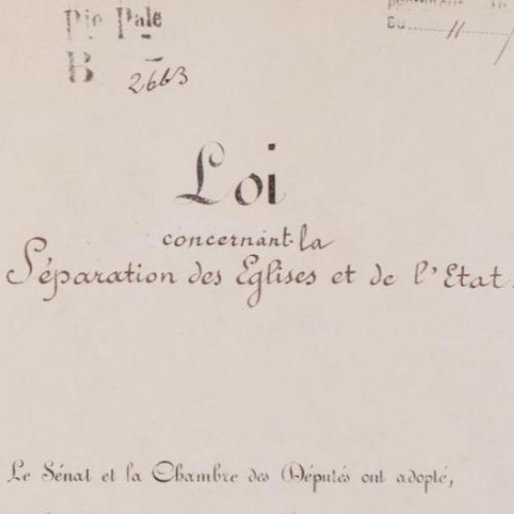 #LaïcitéFR
Loi du 9 décembre 1905
concernant la séparation des Eglises et de l'Etat. 
https://t.co/ypKPATs841