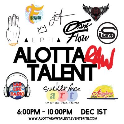 Alotta Raw Talent: Pop Up! Providing The Platform To Allow Talented People To Showcase Their Talent! Music 🎤 Food 🌮 Dance 💃 Art 🎨 Clothing 👕 & More!