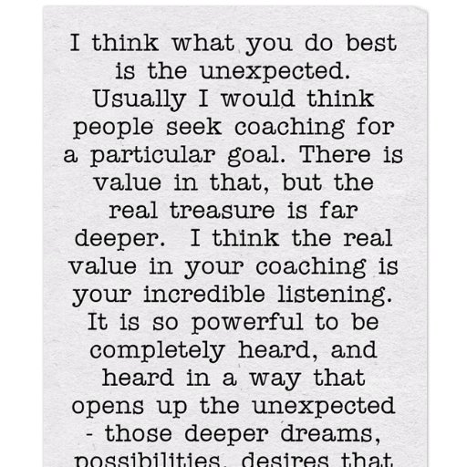 Amazing relationship coaching
World class soul singing...
