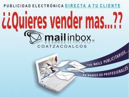 mailinboxcoatza's profile picture. Quienes Somos

Mail Inbox Marketing Online S.A de C.V es la empresa líder en México especializada en Mercadotecnia Dirigida vía Email, somos la opción segura,