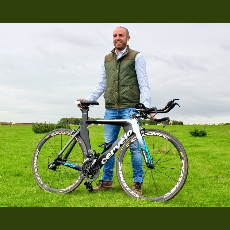 Farmer doing Triathlon. Sponsored by Deep Heat and Great Northern Physiotherapy