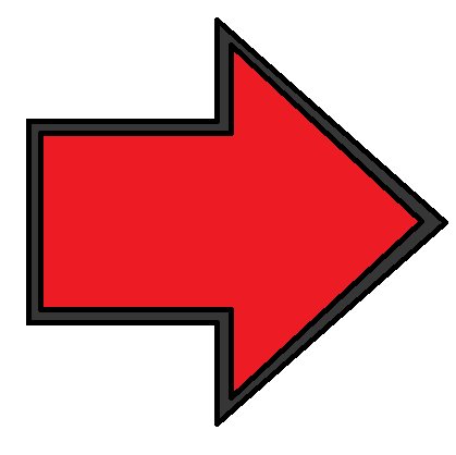 I am a red arrow, outlined in black, always pointing to the right.
This does not portray my political leanings, just my directional leanings.