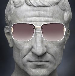 None of my views are mine ^ Ancient Roman populist with sunglasses
