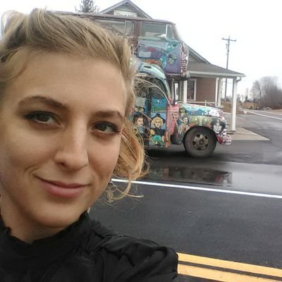 I live in the dragonflybus, I'm the bus mom and resident artist. my family and I travel the country making art and new friends where ever we go.