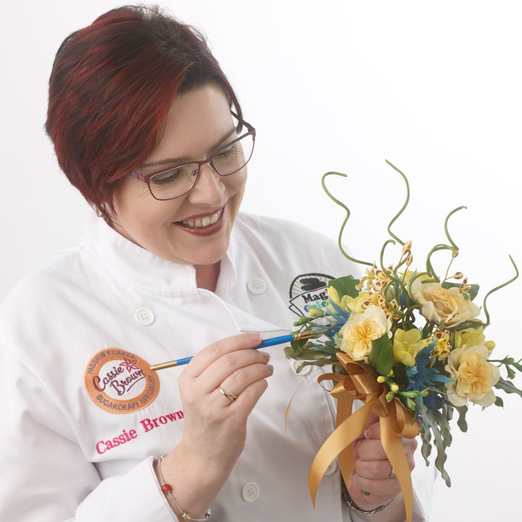 cassiebrowncake's profile picture. International Sugarcraft and cold porcelain flowers expert and Airbrush Artist. Author, Judge, Demonstrator, Teacher, Love cake! Love Art! Love Life!