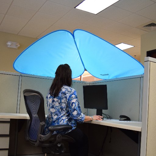CubeShield™ is an innovative product that blocks out bothersome overhead lights and provides privacy to office cubicles. Less light, more privacy, work better.