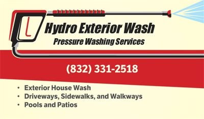 Hydro Exterior Wash provides pressure washing services for Residential and Commercial properties. (832) 331-2518 Email  trinette@hydroexteriorwash.com