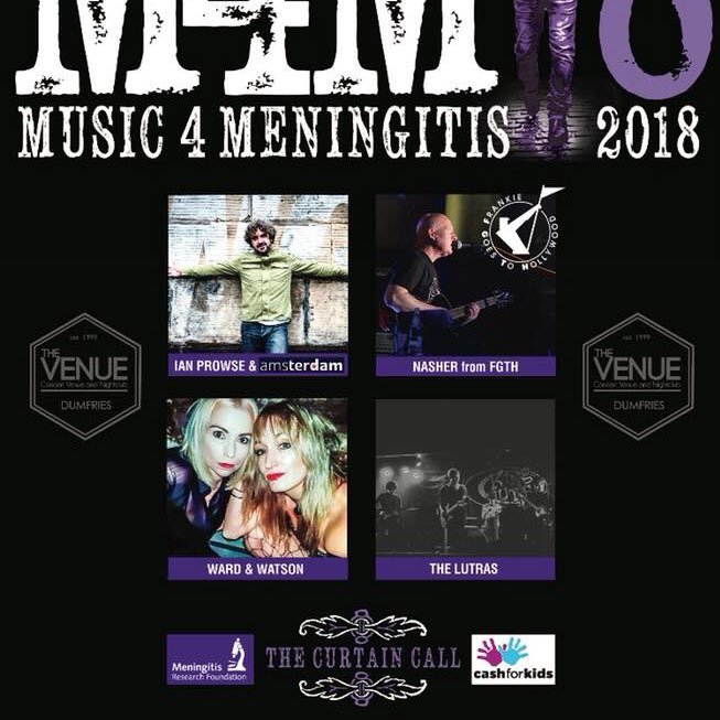 Local charity music gig held in the small rural town of Dumfries to raise vital funds for Meningitis Research and other deserving charities. 🎸💜✨