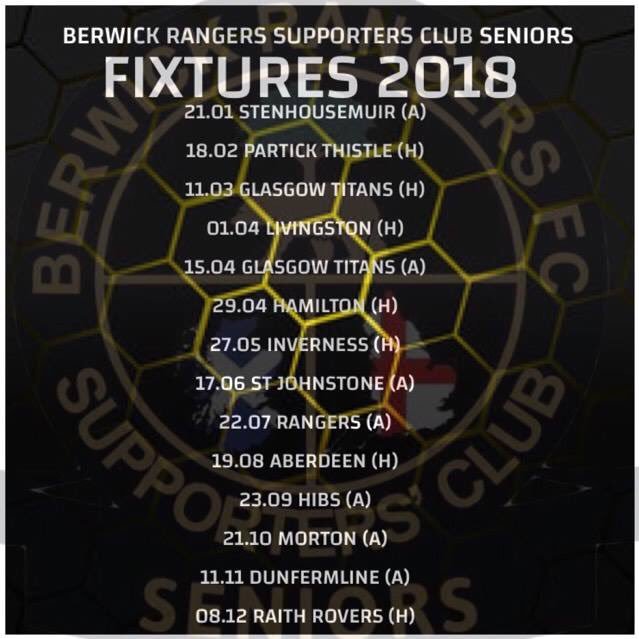 Berwick Rangers Seniors aim is to get fitter and enjoy the game, playing against other senior/FFIT teams Find us on Facebook Berwick Rangers Supporters Seniors