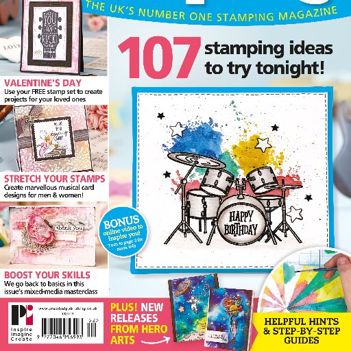 Creative Stamping comes with a FREE stamp set! Each issue is packed with inspiring ideas for using the set along with new releases from your fave companies!