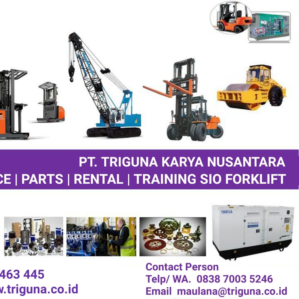 sparepart_tkn's profile picture. PT. Triguna Karya Nusantara

Menerima Jual Beli dan Service untuk Forklift dan Genset 

Tersedia merk dan kapasitas lainnya.