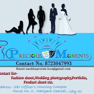 We are Professional Photography Team.

We do Wedding Photography, Fashion photography, Product shoot, Portfolio etc.
Contact no -- 08723047993, 09678781445