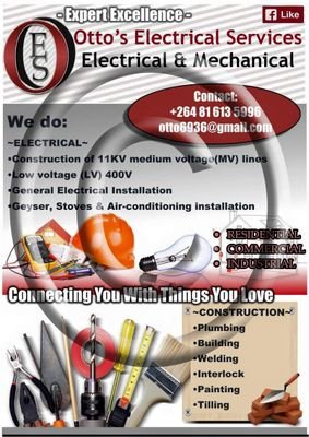 OttoElectrical's profile picture. We are a Windhoek based company
providing a full range of electrical
services.
https://t.co/vgn0OUQycN
call us today: +264816135996