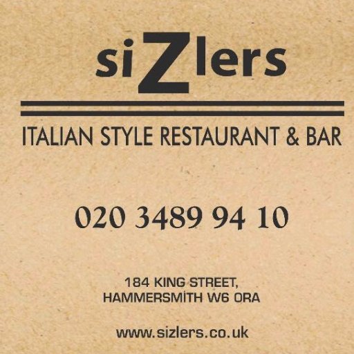 Italian Restaurant. 184 King Street.Hammersmith.W6 0RA.Open Daily 12-11 pm