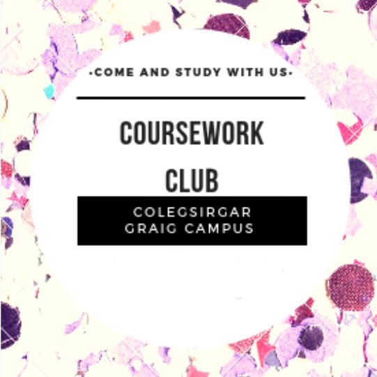 CourseworkClub's profile picture. Check our feed daily for time times and information about the club. Held in Colegsirgar Graig campus.