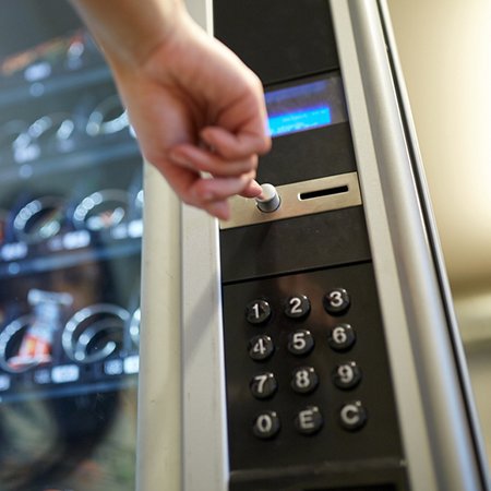 staple vendingmachine to your forehead