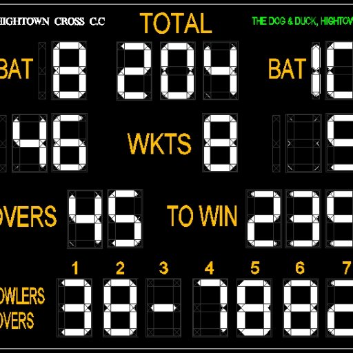 Bespoke manual cricket scoreboard design and build service - using Digi Scoreboard Numbers. Please DM me with any enquiries.