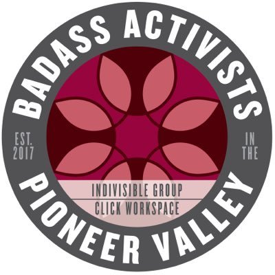 badassactivists's profile picture. Inclusive, action-oriented Indivisible group in the Pioneer Valley. Meetings Sundays at Click Workspace in Northampton, MA.