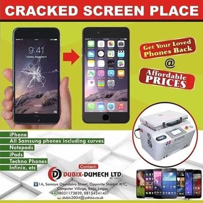 The best on Mobile phones Cracked Screen Replacement Technology. With our Hi-tech equipments we leave you satisfied after every experience. ||  08031173839