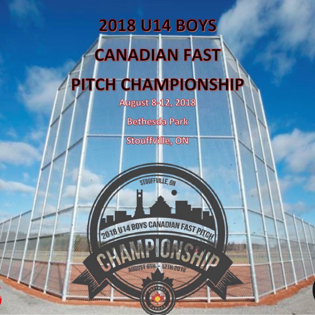 Twitter Account for the 2018 U14 Boys Canadian Fast Pitch Championship hosted in Stouffville, ON. Inquires at stouffville2018@gmail.com