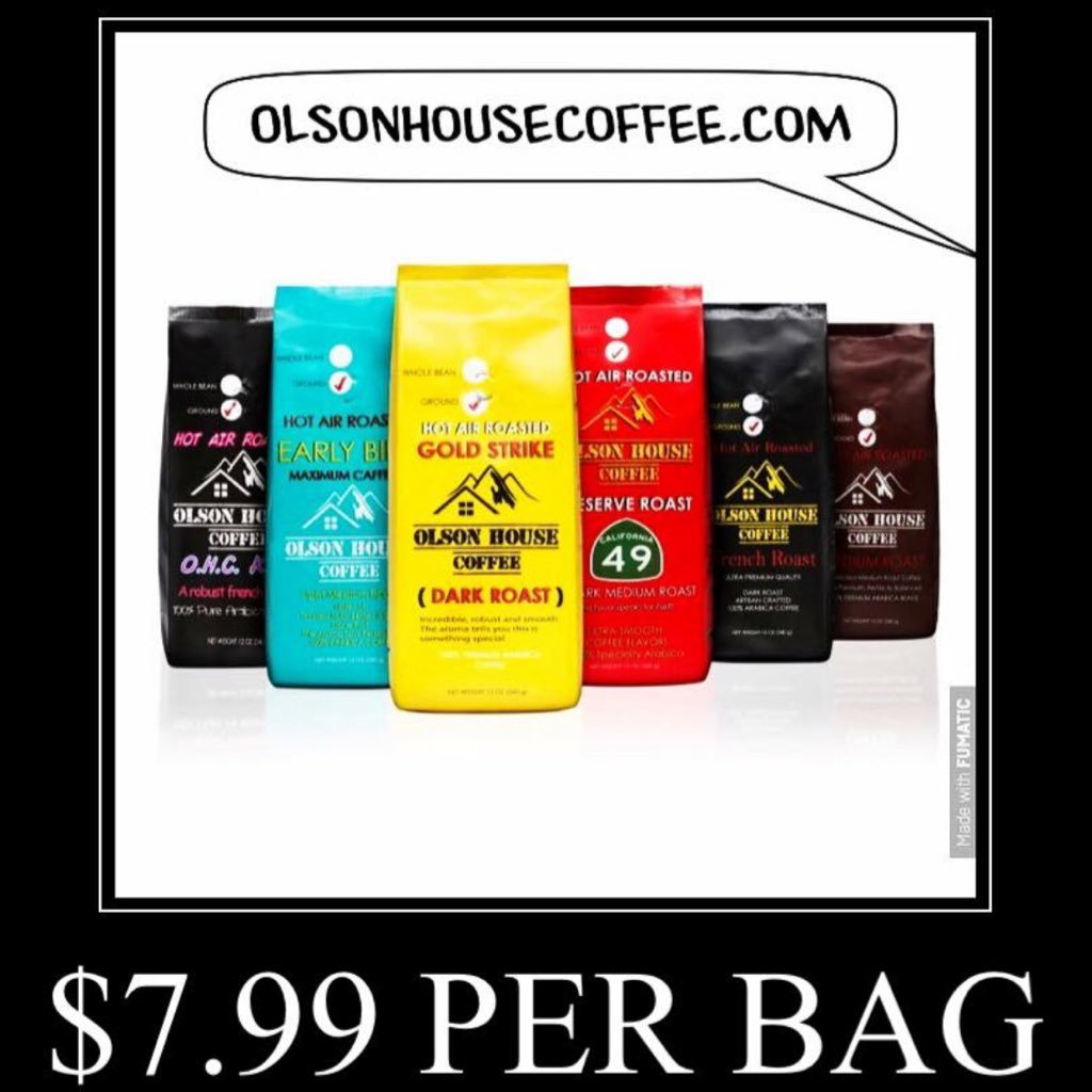 Olson House #Coffee HOT AIR ROAST's the very finest in ultra premium 100% Arabica beans. We roast and fresh ship to you.