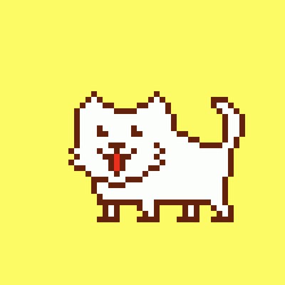 ゲームサークル ホワイトドッグ 犬のドット絵