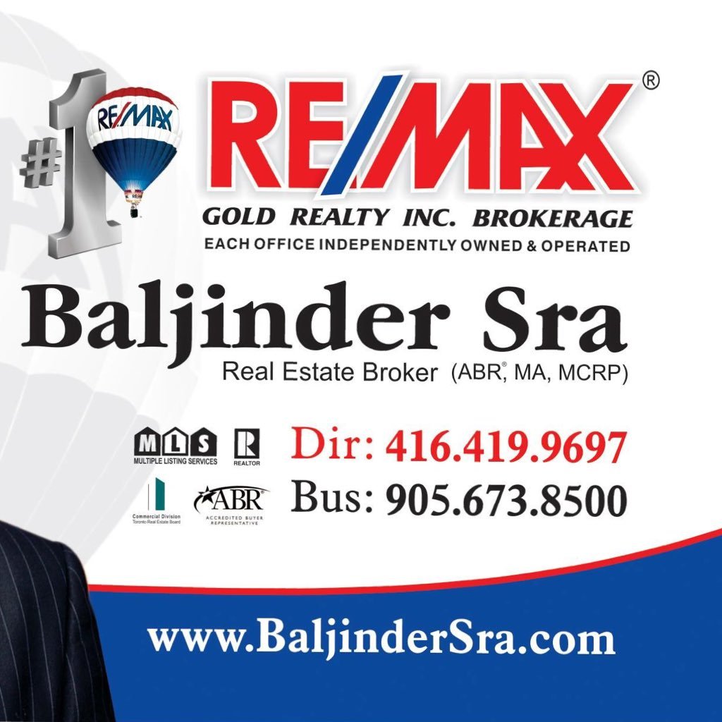Baljinder Sra Broker RE/MAX Gold Realty Inc. Brokerage