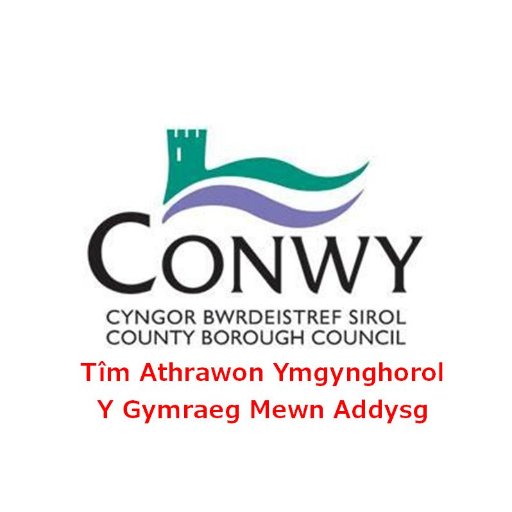 Tîm o athrawon ymgynghorol y Gymraeg sy'n darparu adnoddau a chyrsiau hyfforddiant i athrawon.  Team of Welsh advisory teachers in Conwy