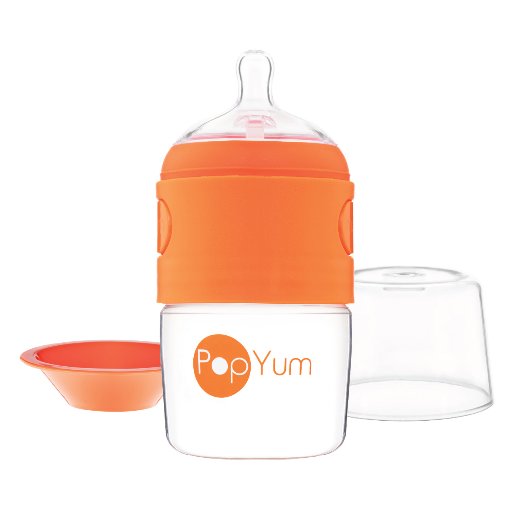 PopYum was designed by active parents, for happy babies. PopYum stores water and formula separately(or milk) in the bottle until hunger calls!