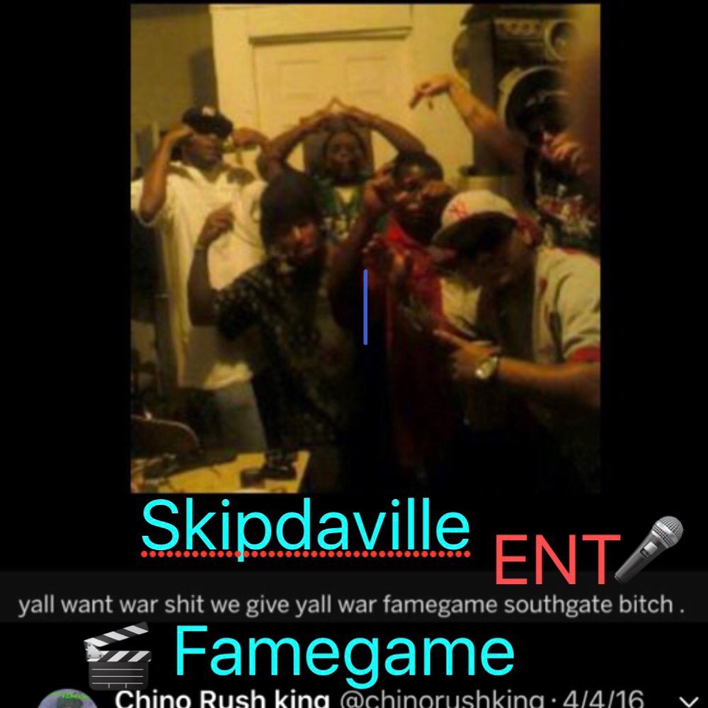 OFFICIAL SKIPDAVILLE Entertainment FAMEGAME /South Gate/HOODFAMOUS twitter only🎤🎶only serious business inquire only.INC.