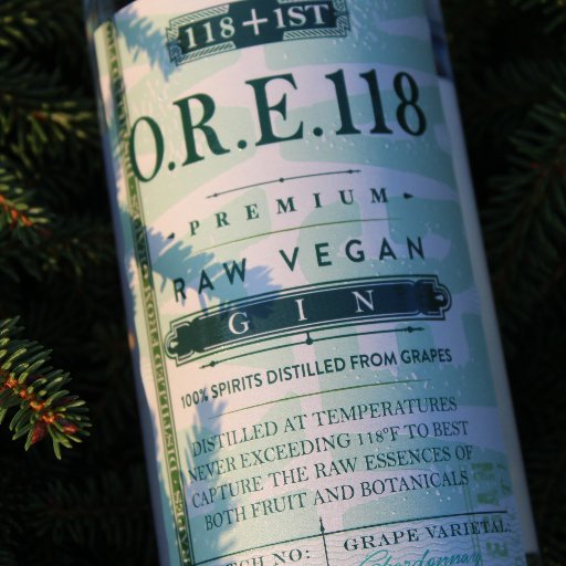 Smooth and subtly botanical, O.R.E. 118 is the world’s only distilled spirit to have a Raw Vegan Designation.