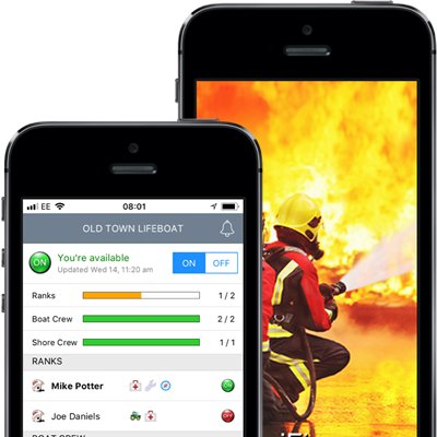 management app for retained/part time firefighter station availability.