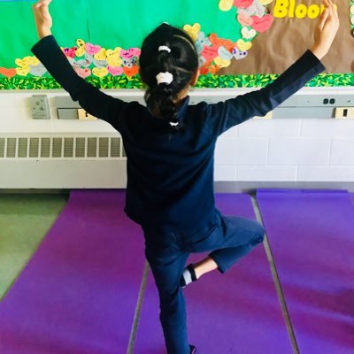 Yoga and mindfulness class at South Lawrence East Elementary school.