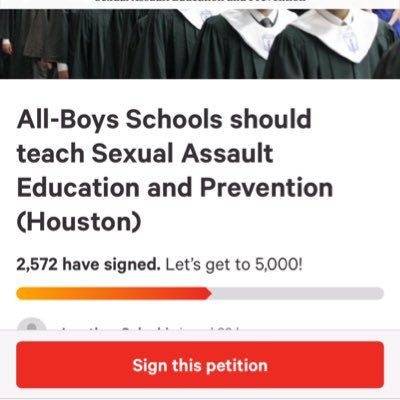 #metoo petition to teach Sexual Assault Edu to All-boys Schools. 2,800 signed! Be #menforothers! Sex Assault can be prevented through education #timesup #lgbt