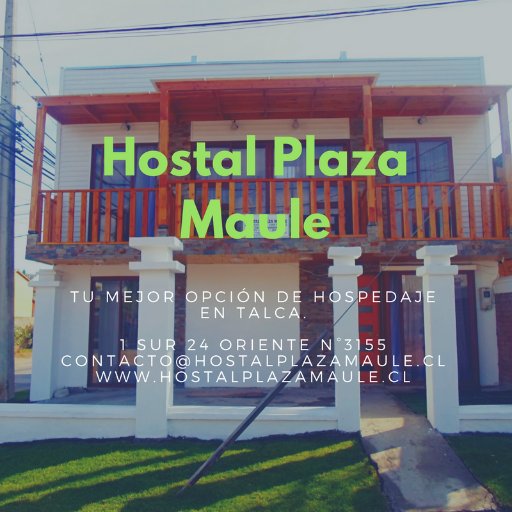 Hostal Plaza Maule esta ubicada en 1 Sur 24 Oriente N°3155 y Hostal Plaza Maule Express esta ubicada en 1 Sur 24 1/2 Oriente N°3183, Talca.
+569 6229 5051