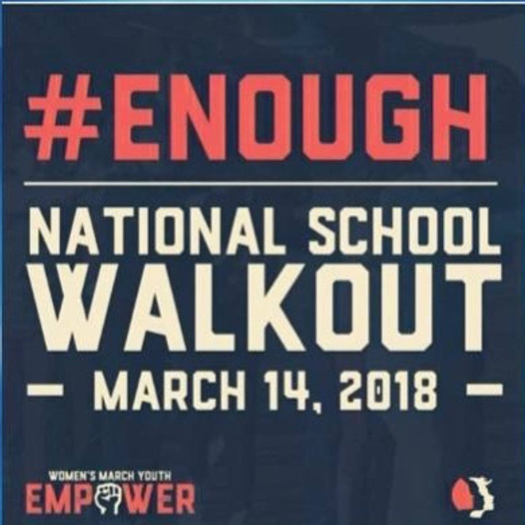 This account will update students who wish to participate in the National Walkout on March 14th. It will take place at 10:00am and last for 17 minutes.