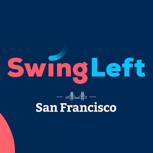 SwingLeftSF's profile picture. We're moving to the bluer skies! @swingleftsf.bsky.social

We are the San Francisco chapter of @SwingLeft. Do some activism: https://t.co/mvljxjGfPn