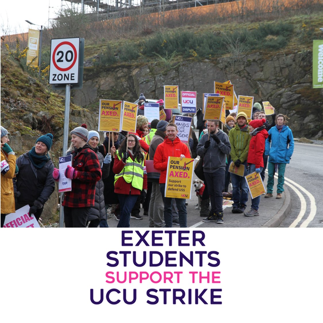 Student led support of the UCU's strike action at Exeter University's Penryn Campus.