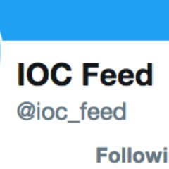 ioc_feed's profile picture. #malware #infosec #ioc For now, I'm just retweeting Twitter accounts known to share IOCs.  Will make this smarter when I have some free time 😀