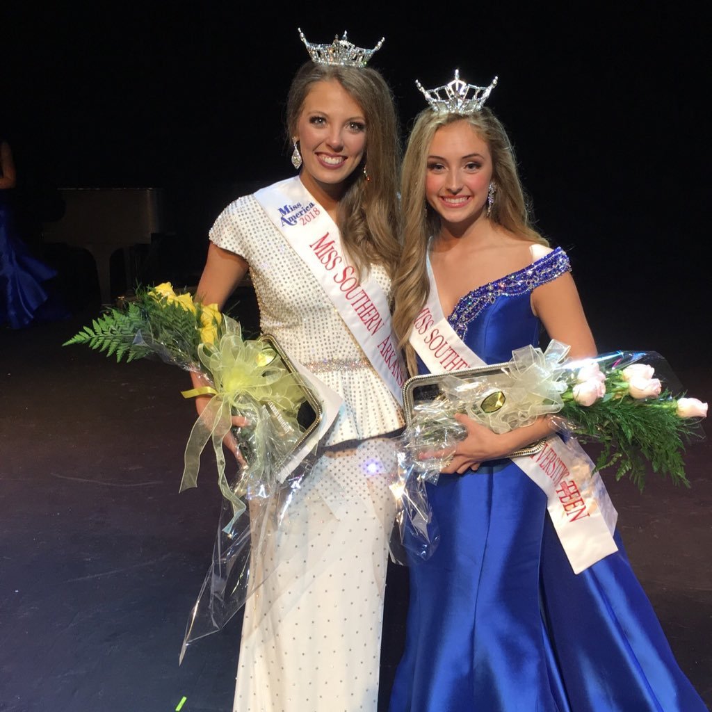 •The Miss Southern Arkansas University Scholarship Pageant Association• Miss SAU 2018 Reagan Grubbs and Miss SAU Outstanding Teen Faith Gentry•