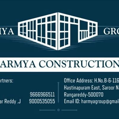 HARMYA Constructions established in the year 2018.Stand to provide services Building Designing, Constructions, interior design.TELANGANA
