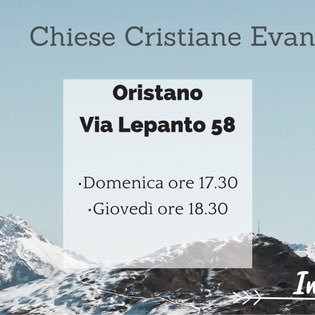 Chiesa Cristiana Evangelica ADI di Oristano,via Lepanto 58. Orario riunioni: Giovedì ore 19.00 e Domenica ore 17.30