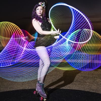 Professional roller-skater and hula hoop artist with a unique act, combining both skills https://t.co/0t6zp1t7aK