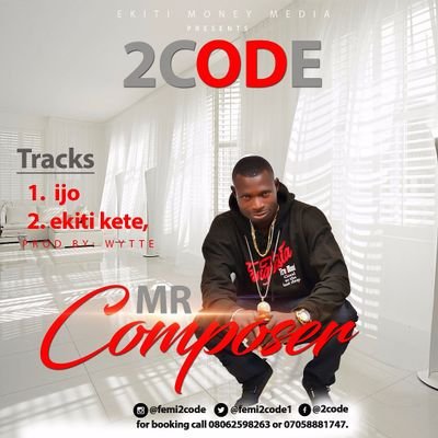Am femi 2code a Nigerian singer, songwriter, artist and music producer and an entrepreneur with interest in hip hop high like and continental music