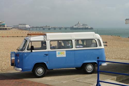 We hire out Dolly a VW camper van for holidays in England or Europe. Dolly is a 2010 high tech camper with a retro feel of the 70's.