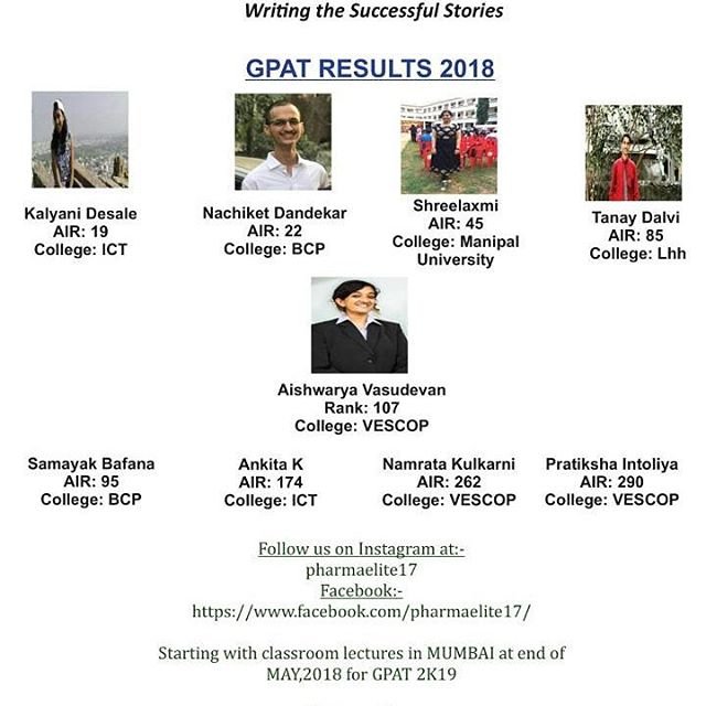 pharmaelite17's profile picture. Classes for GPAT/NIPER/CAT Preparation
we have different whatsapp group in which we daily put 5 questions &
we also help in finding JOBS