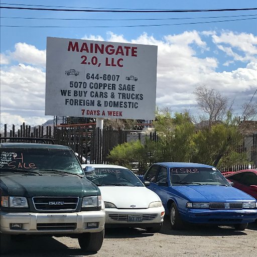 Main Gate 2.0 LLC is the premier choice in Las Vegas for all your foreign and domestic used auto part needs. A full service auto wrecking yard. Buy & Sell cars.
