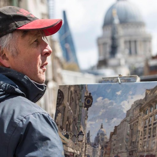 Bath-based, all-weather, plein-air painter of (mostly) street scenes and city landscapes, hence nickname: 'Pete the Street'.