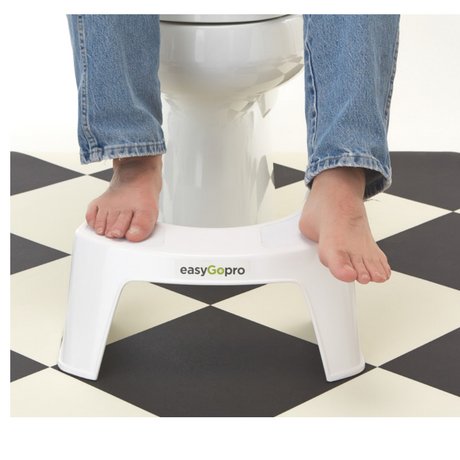 A compact and discreet toilet stool designed by a world-class ergonomic product designer.  Elevate for natural elimination and reduce constipation. Made USA