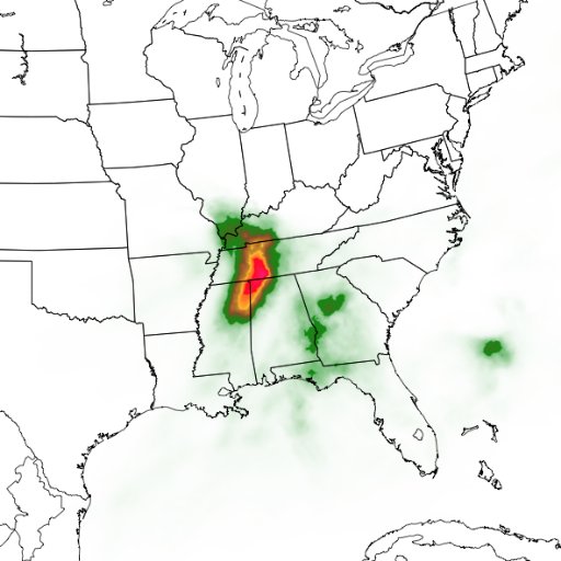 Tornado probabilities via machine learning post-processing of public weather simulations. Subjective comparisons at https://t.co/BFbffoBke5, data at https://t.co/UsxjLsuwM6